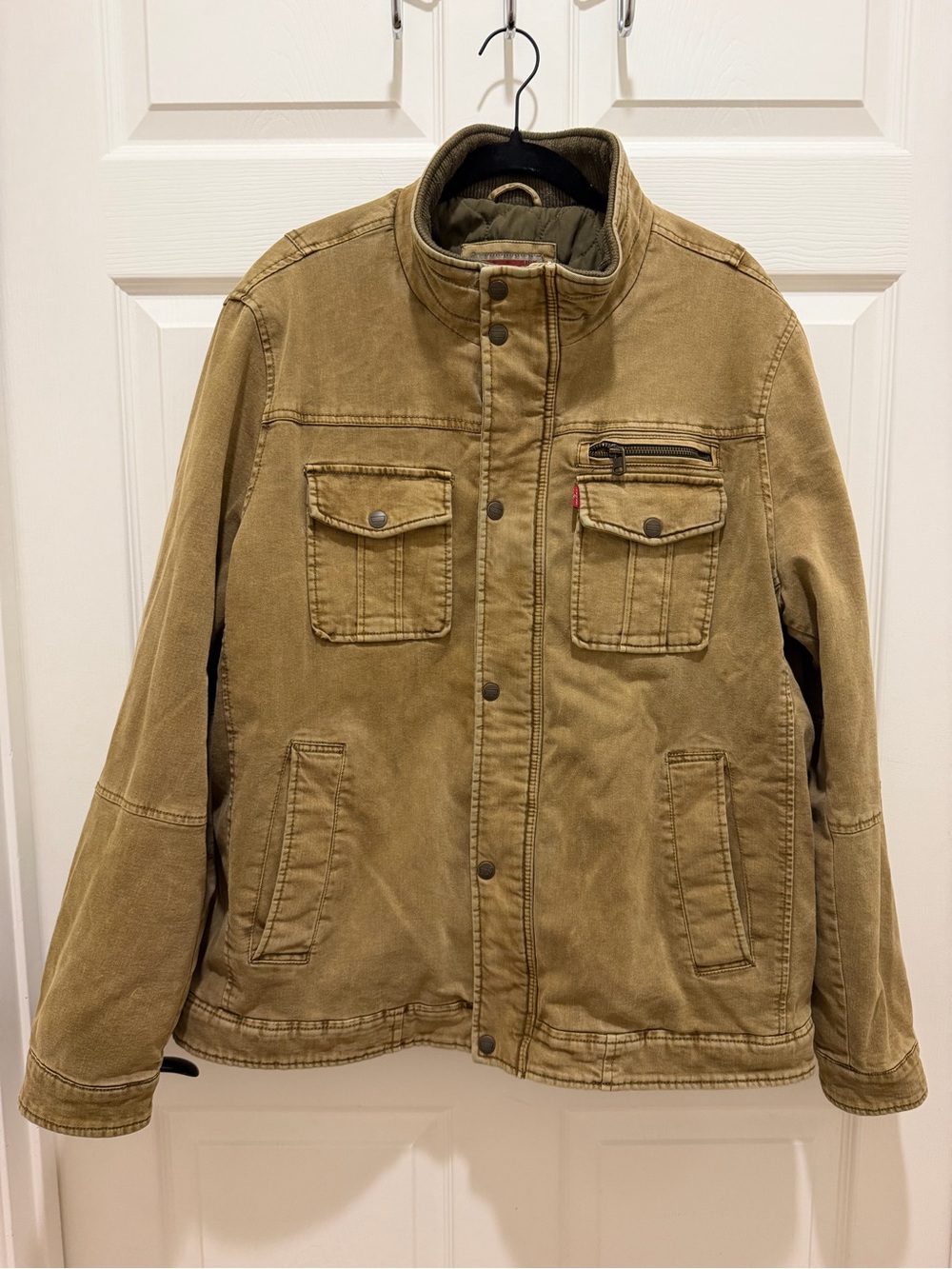 Levi's Men's XL Brown Cotton Canvas Military Field Jacket - Lined Excellent